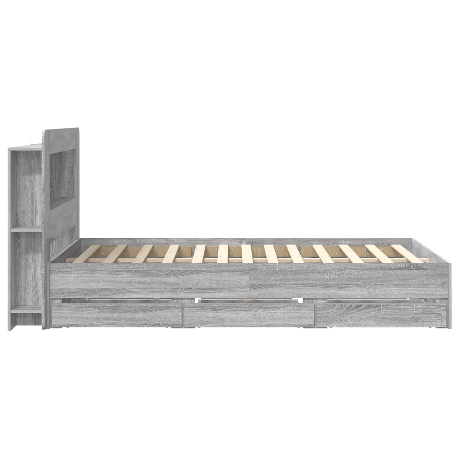 Σκελετός κρεβατιού με αποθήκευση Γκρι Sonoma 120 x 190 cm - Pakobazaar