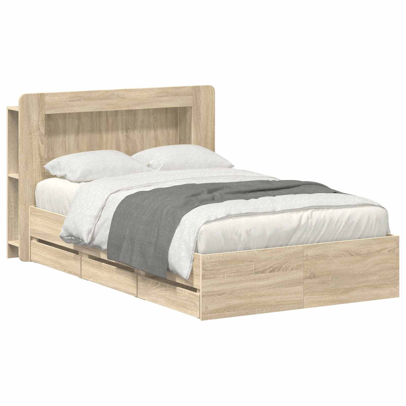 Σκελετός κρεβατιού με αποθήκευση Sonoma Δρυς 120 x 190 cm - Pakobazaar