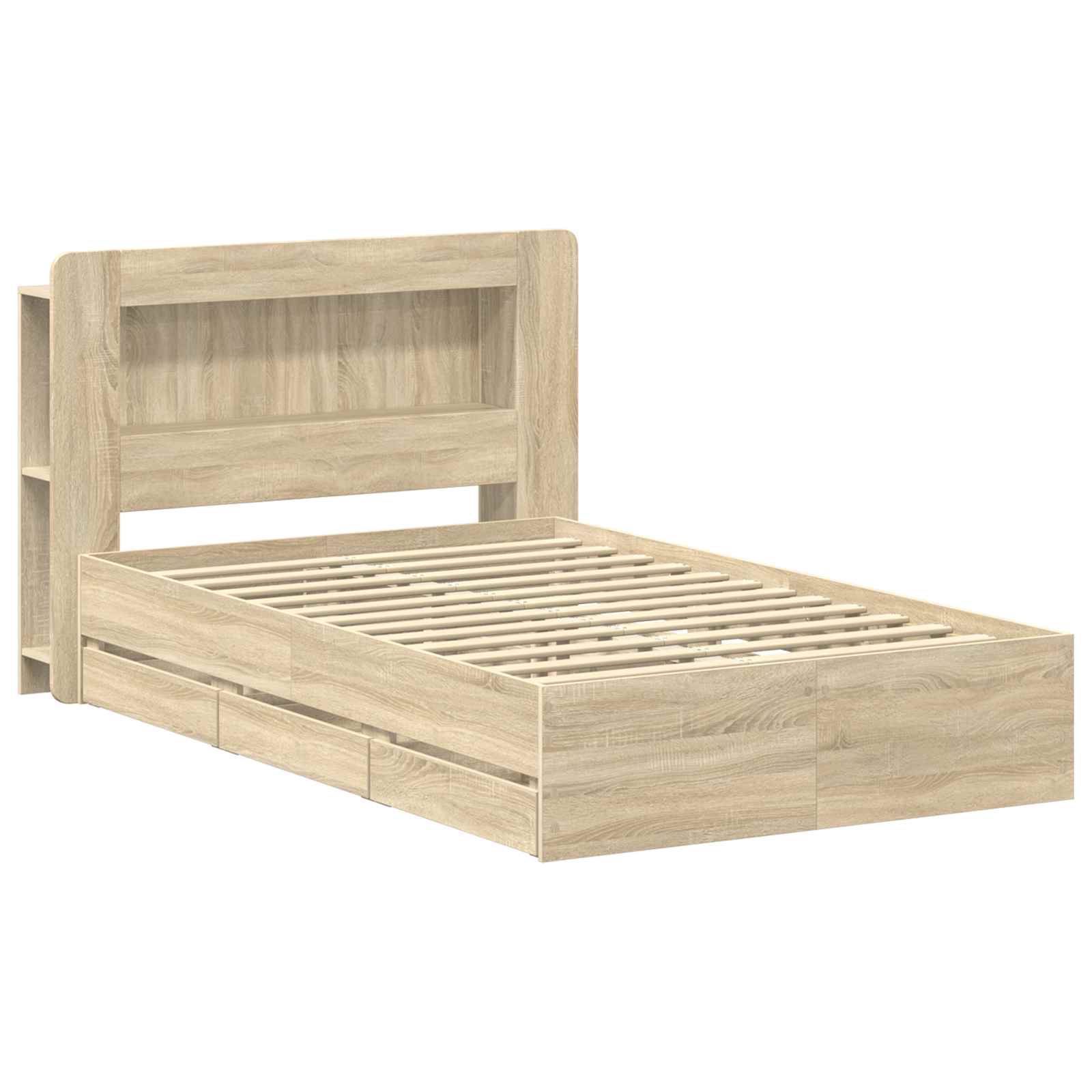 Σκελετός κρεβατιού με αποθήκευση Sonoma Δρυς 120 x 190 cm - Pakobazaar