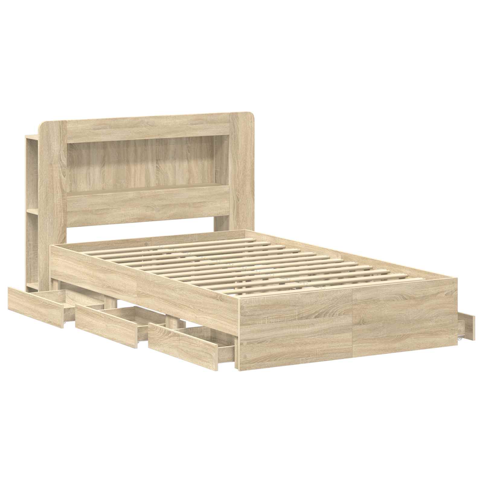 Σκελετός κρεβατιού με αποθήκευση Sonoma Δρυς 120 x 190 cm - Pakobazaar