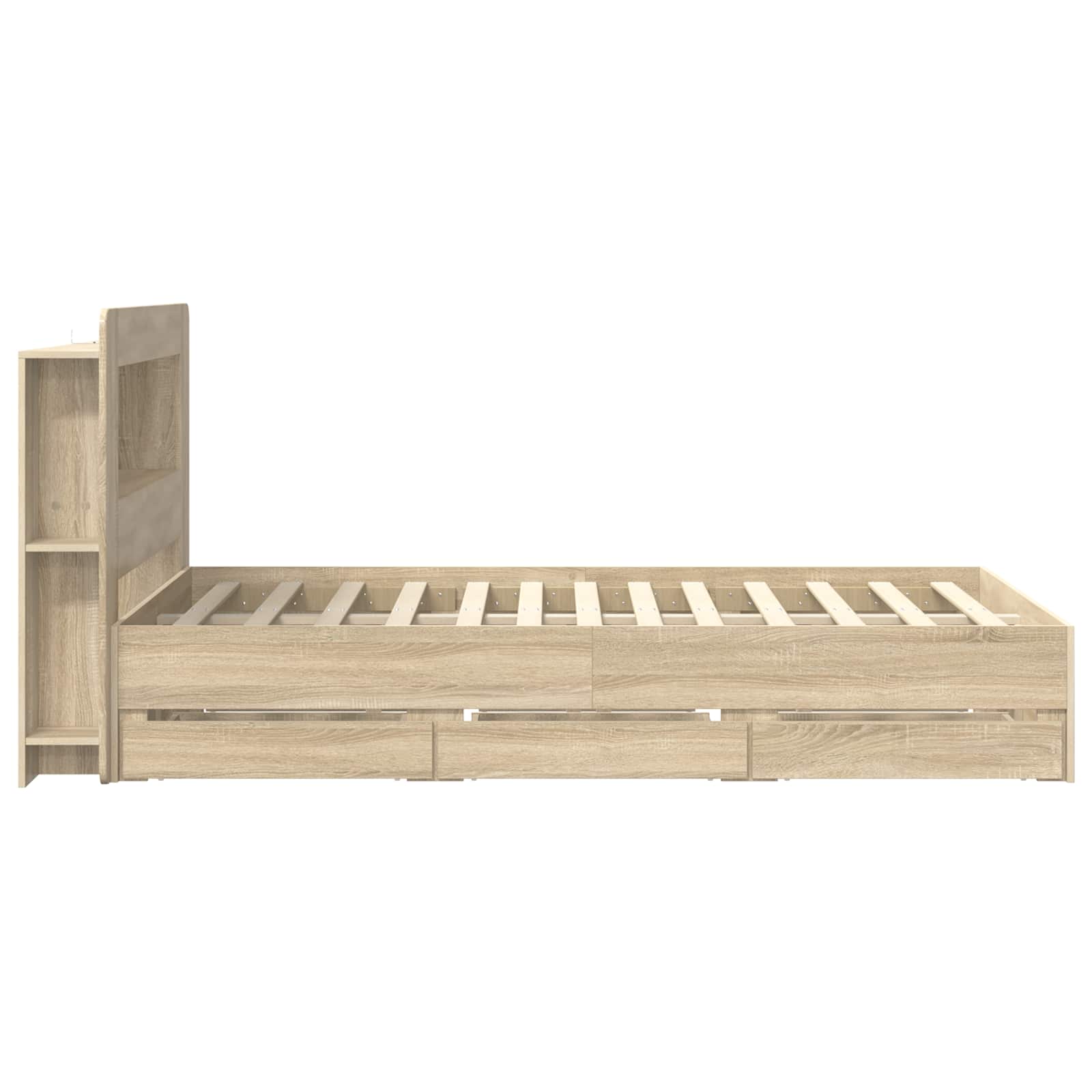 Σκελετός κρεβατιού με αποθήκευση Sonoma Δρυς 120 x 190 cm - Pakobazaar