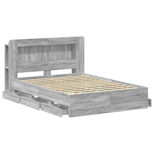 Σκελετός κρεβατιού με αποθήκευση Γκρι Sonoma 135 x 190 cm - Pakobazaar