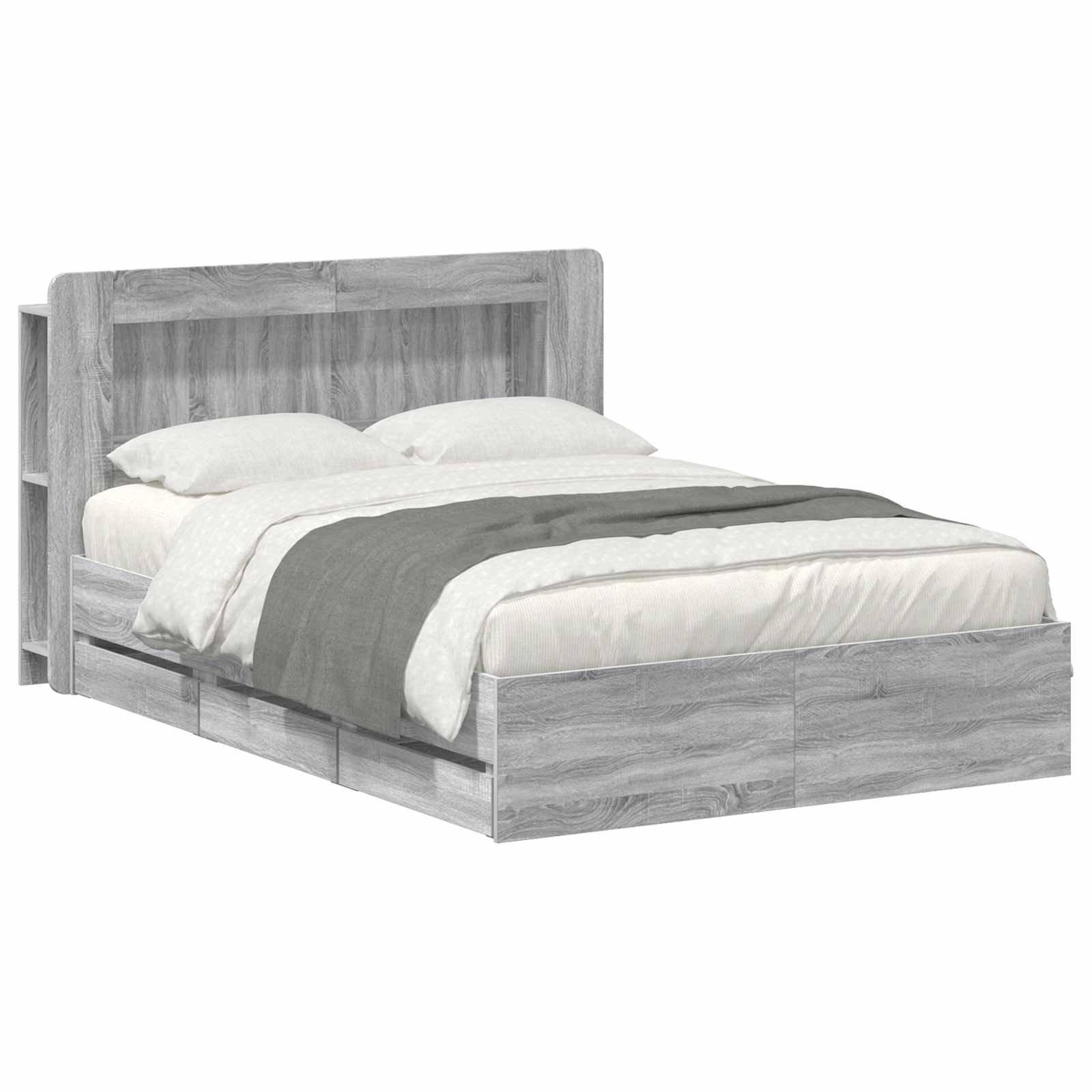 Σκελετός κρεβατιού με αποθήκευση Γκρι Sonoma 140 x 200 cm - Pakobazaar