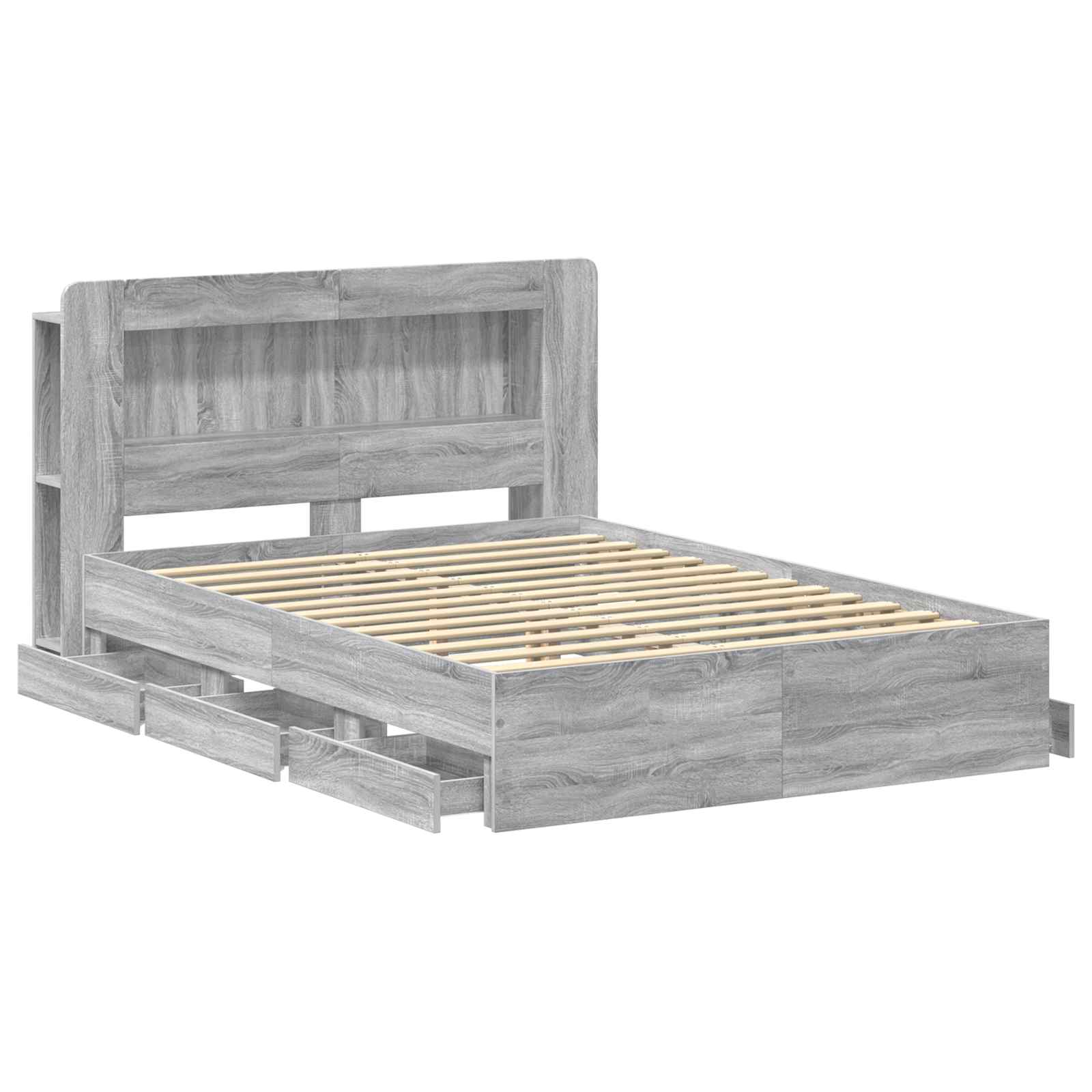 Σκελετός κρεβατιού με αποθήκευση Γκρι Sonoma 140 x 200 cm - Pakobazaar
