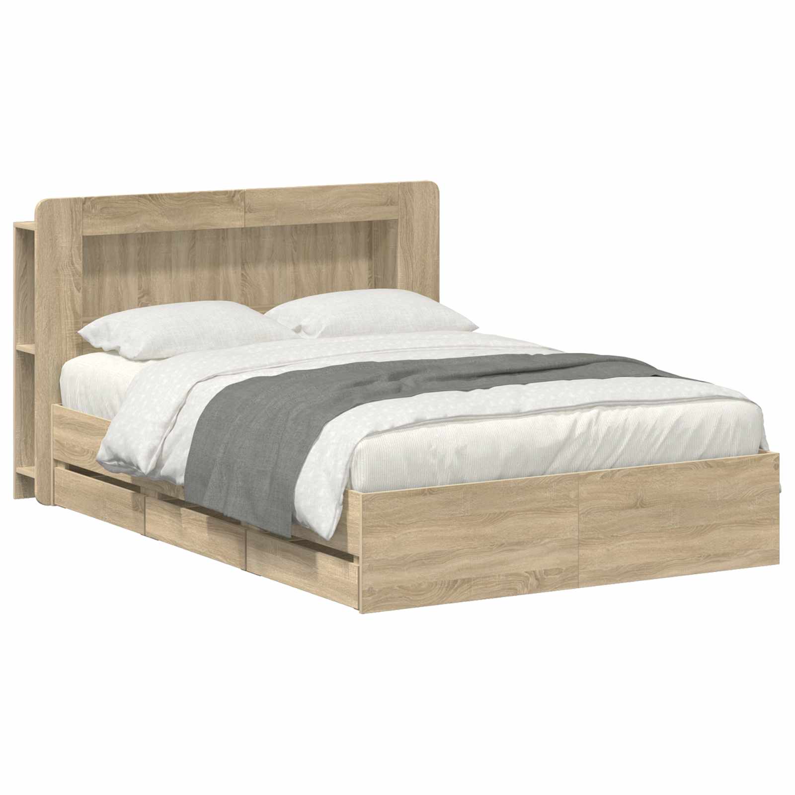 Σκελετός κρεβατιού με αποθήκευση Sonoma Δρυς 150 x 200 cm - Pakobazaar