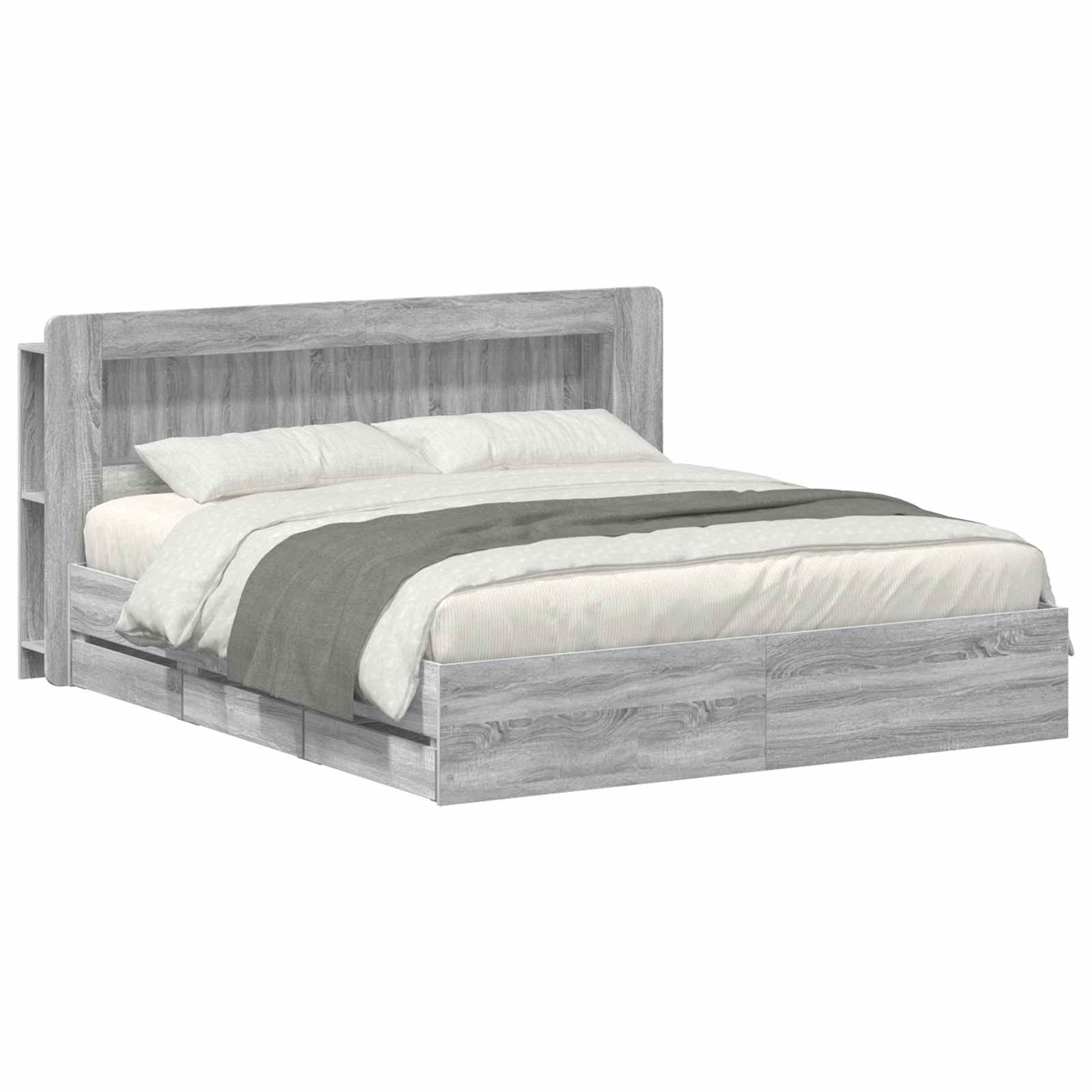Σκελετός κρεβατιού με αποθήκευση Γκρι Sonoma 180 x 200 cm - Pakobazaar
