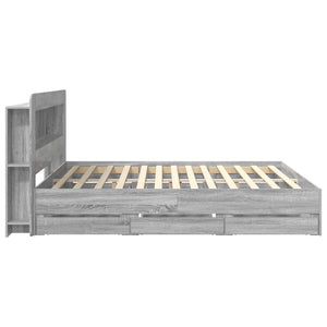 Σκελετός κρεβατιού με αποθήκευση Γκρι Sonoma 200 x 200 cm - Pakobazaar