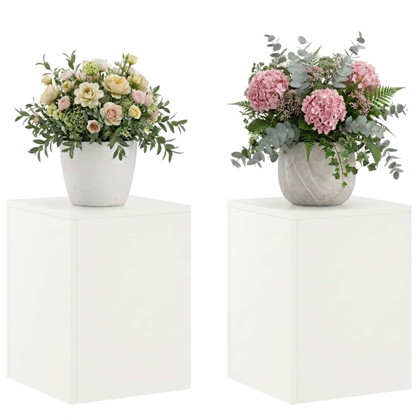 Βάση φυτών 2 pcs Λευκό 30 x 30 x 40 cm Ατσάλι - Pakobazaar