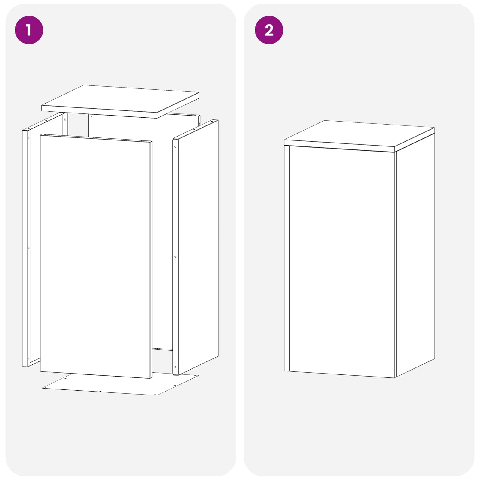 Βάση φυτών 2 pcs Ασημί 30 x 30 x 60 cm Ατσάλι - Pakobazaar