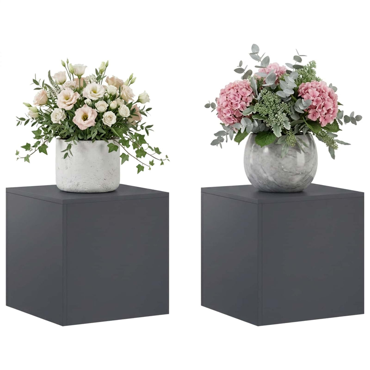 Βάση φυτών 2 pcs Ανθρακί 40 x 40 x 40 cm Γαλβανισμένος Χάλυβας - Pakobazaar