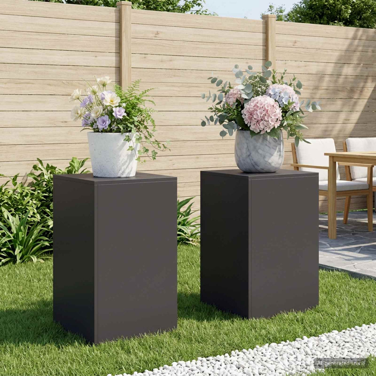 Βάση φυτών 2 pcs Μαύρο 40 x 40 x 60 cm Ατσάλι - Pakobazaar