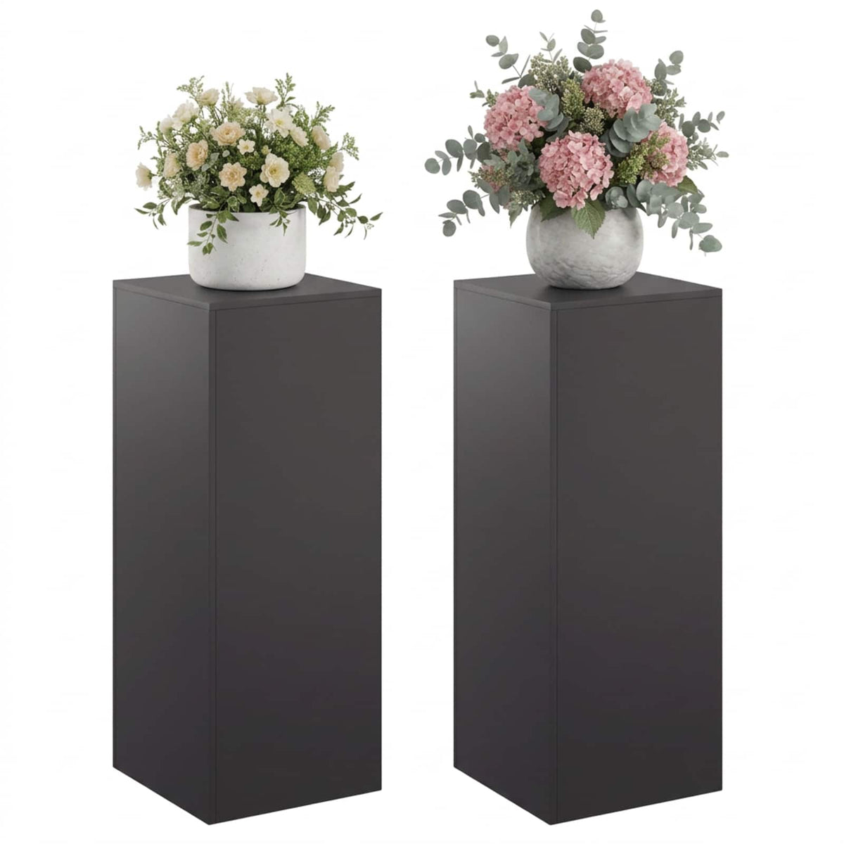 Βάση φυτών 2 pcs Μαύρο 40 x 40 x 100 cm Ατσάλι