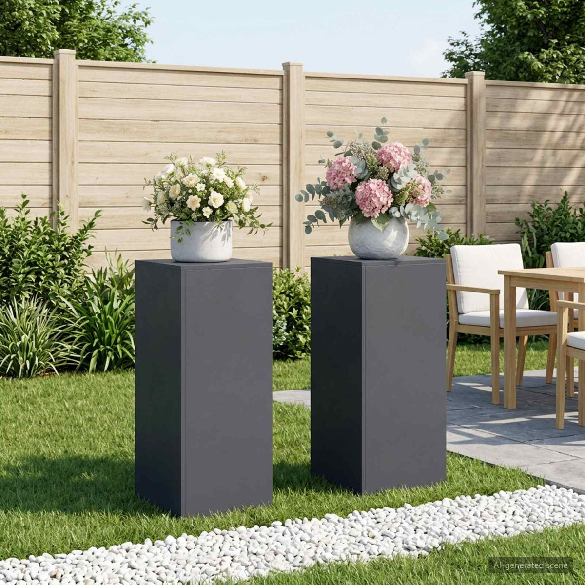 Βάση φυτών 2 pcs Ανθρακί 40 x 40 x 100 cm Γαλβανισμένος Χάλυβας