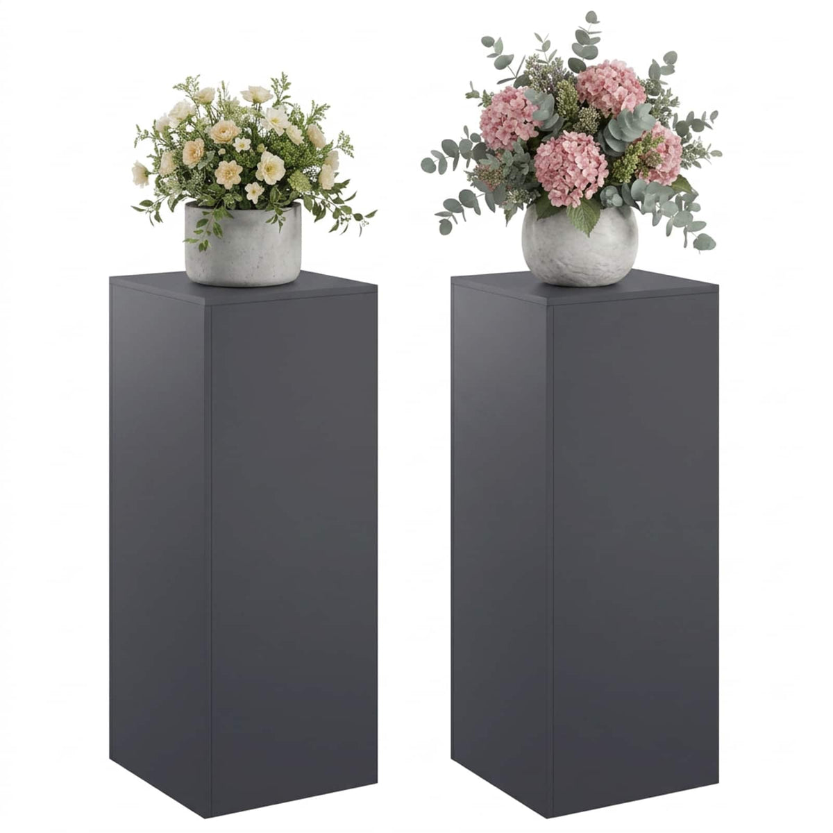Βάση φυτών 2 pcs Ανθρακί 40 x 40 x 100 cm Γαλβανισμένος Χάλυβας