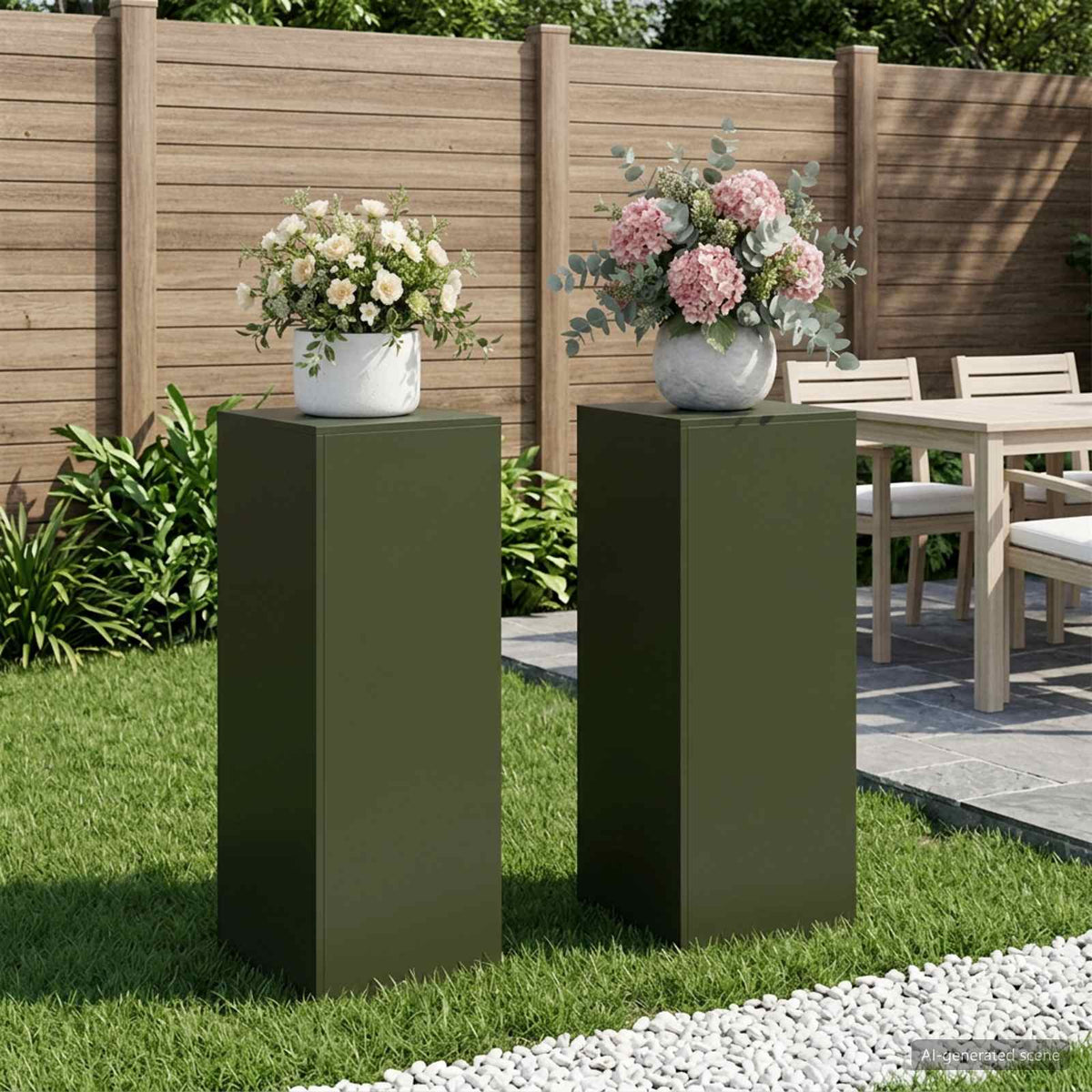 Βάση φυτών 2 pcs Λαδί 40 x 40 x 100 cm Ατσάλι
