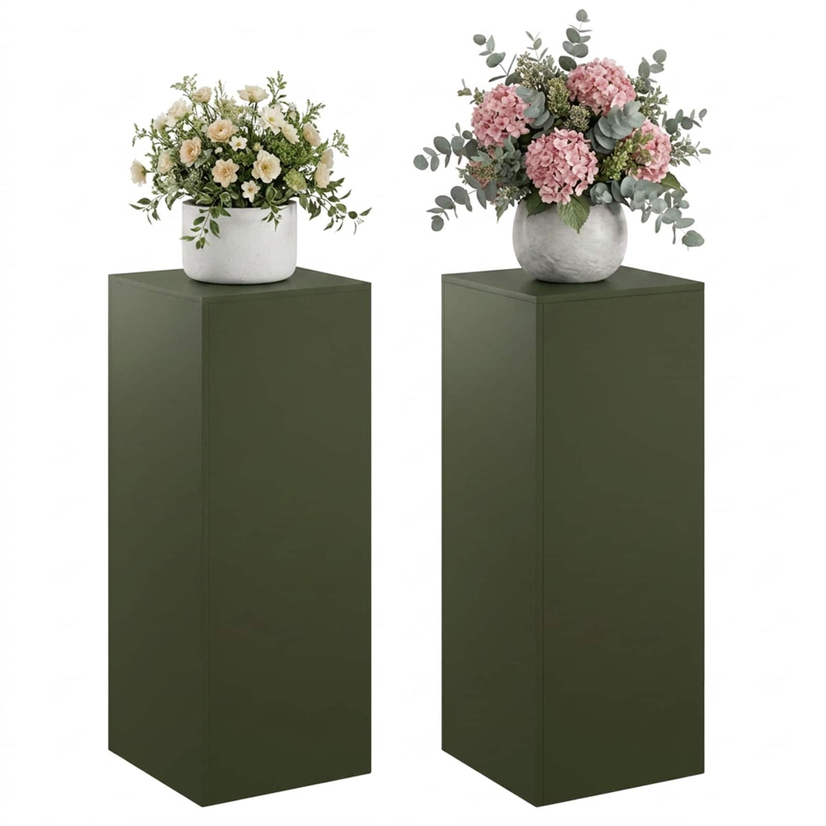 Βάση φυτών 2 pcs Λαδί 40 x 40 x 100 cm Ατσάλι