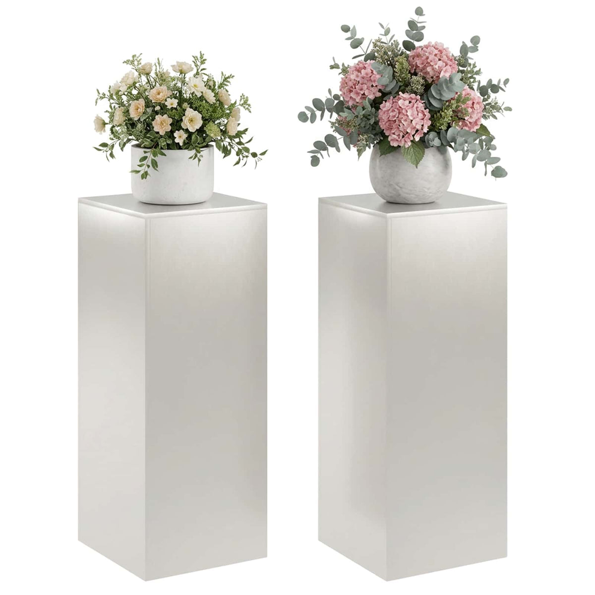 Βάση φυτών 2 pcs Ασημί 40 x 40 x 100 cm Ατσάλι