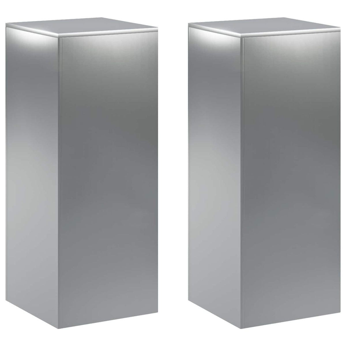Βάση φυτών 2 pcs Ασημί 40 x 40 x 100 cm Ανοξείδωτο Ατσάλι