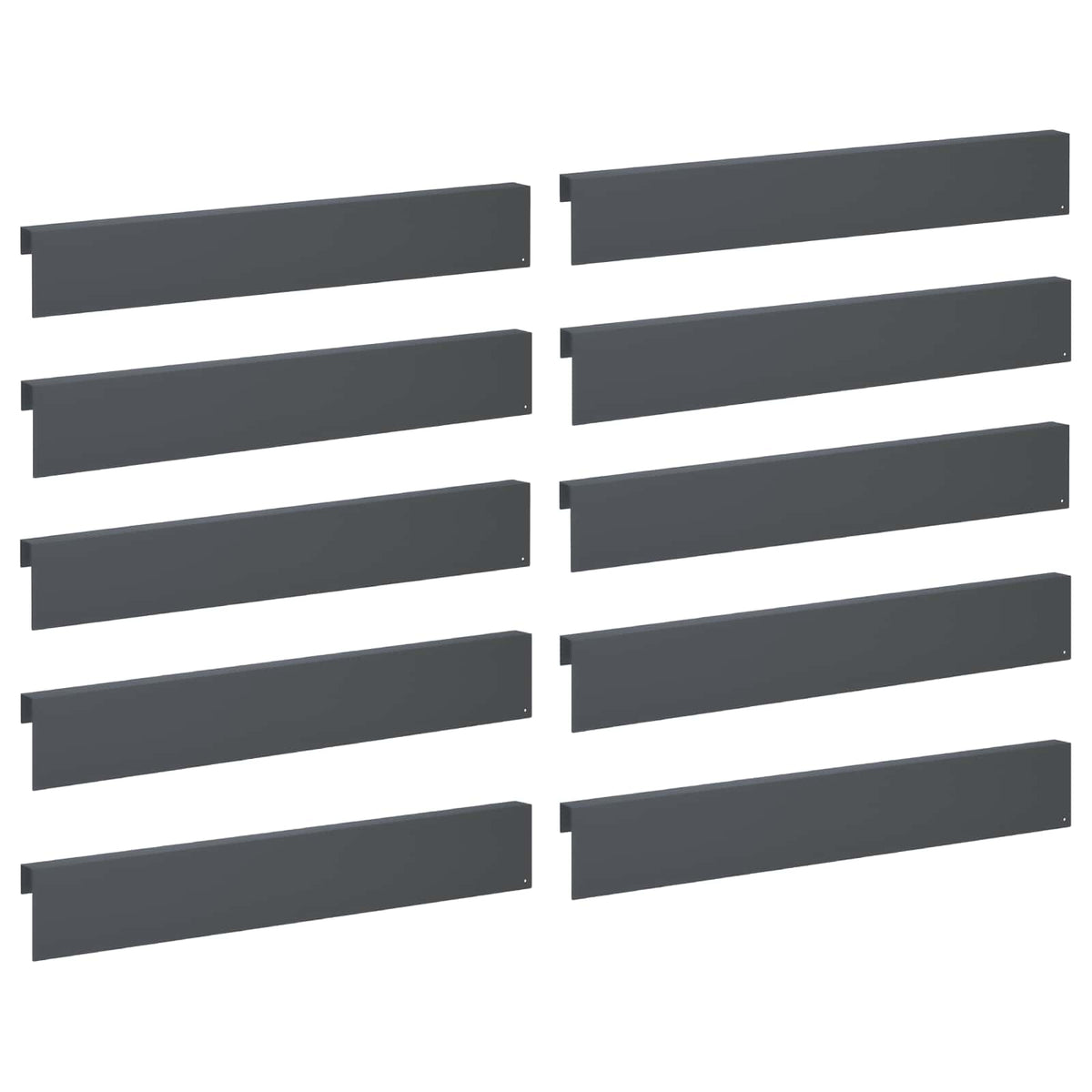 Προφίλ επικάλυψης κήπου 10 τμχ. 100 x 5 x 15 εκ Ατσάλι Ανθρακί