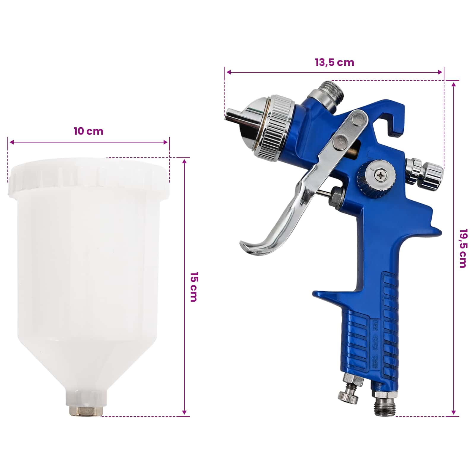 Σετ πιστολιού ψεκασμού HVLP με δοχείο 600 ml 600 ml - Pakobazaar