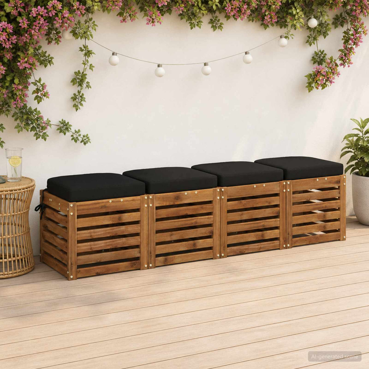 Σετ Μαξιλαριών 4 Τεμαχίων SOEST 4 pcs 100% Πολυεστέρας Μαύρο