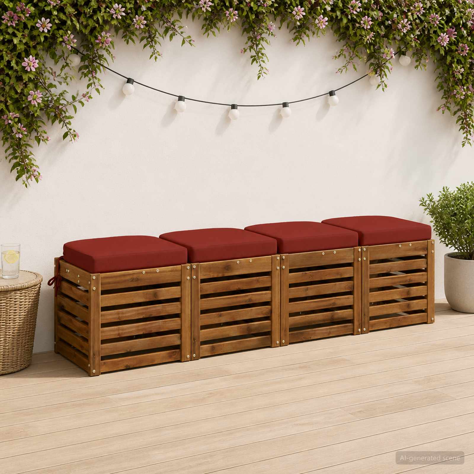Σετ Μαξιλαριών 4 Τεμαχίων SOEST 4 pcs 100% Πολυεστέρας Κόκκινο - Pakobazaar