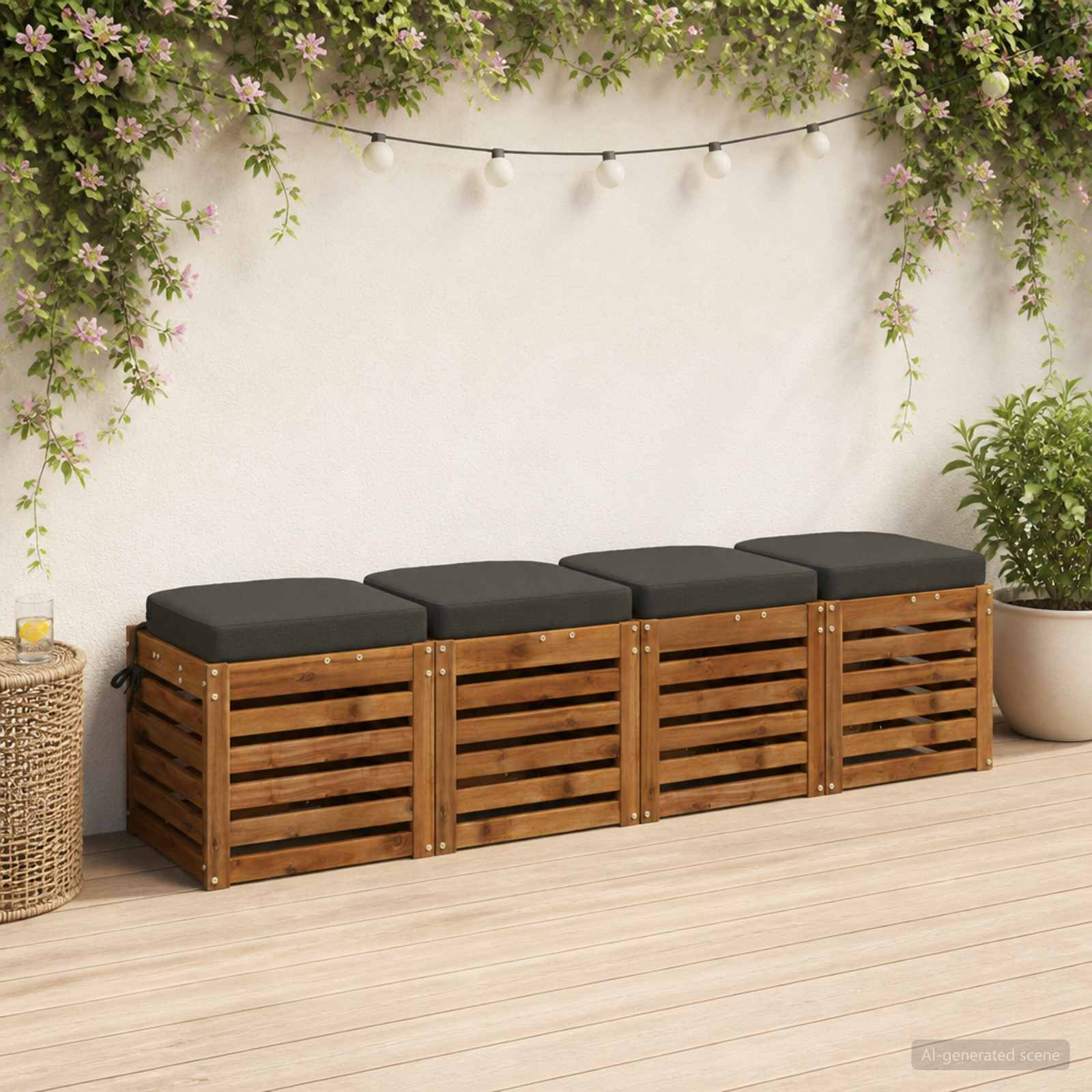 Σετ Μαξιλαριών 4 Τεμαχίων SOEST 4 pcs 100% Πολυεστέρας Ανθρακί