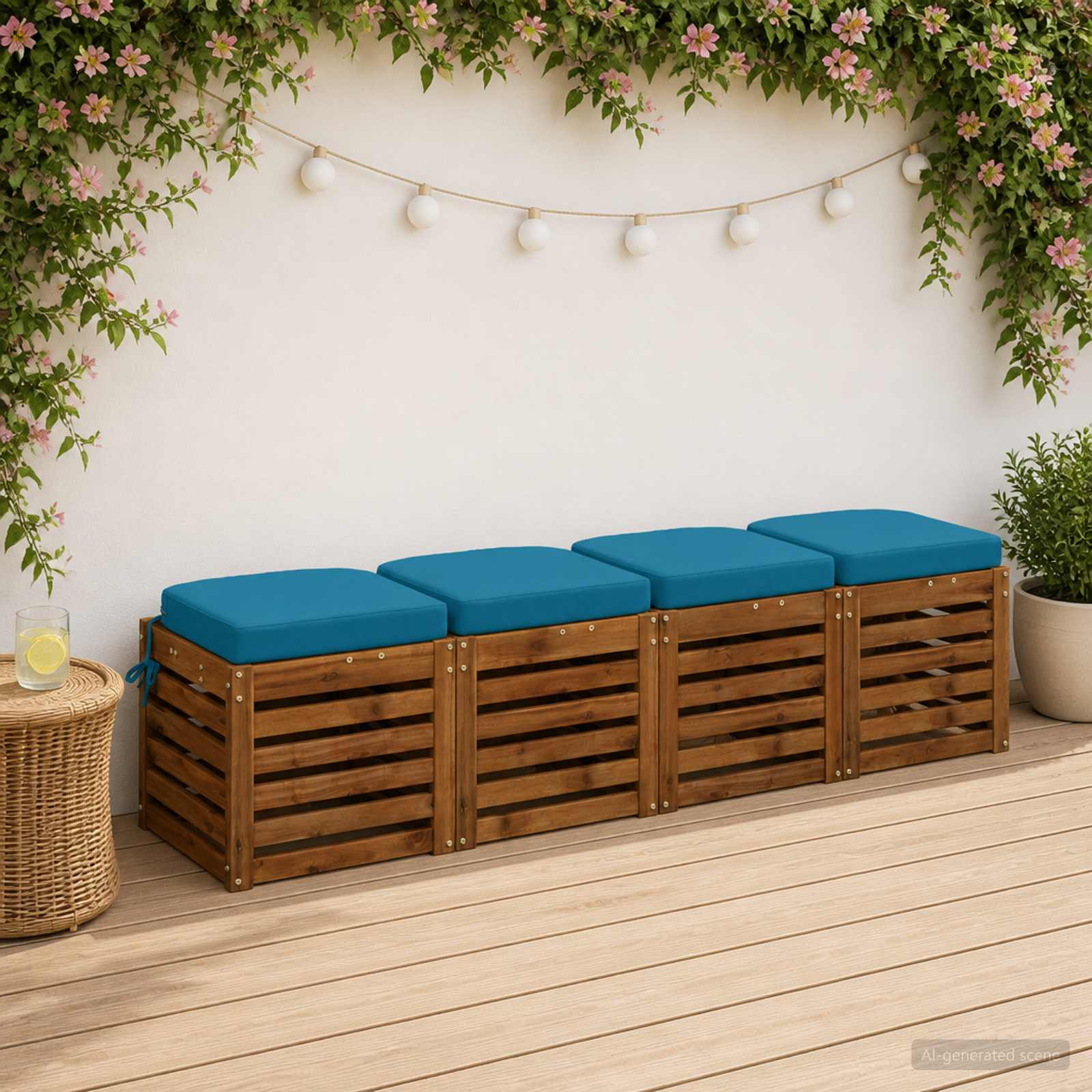 Σετ Μαξιλαριών 4 Τεμαχίων SOEST 4 pcs 100% Πολυεστέρας Γαλάζιο - Pakobazaar