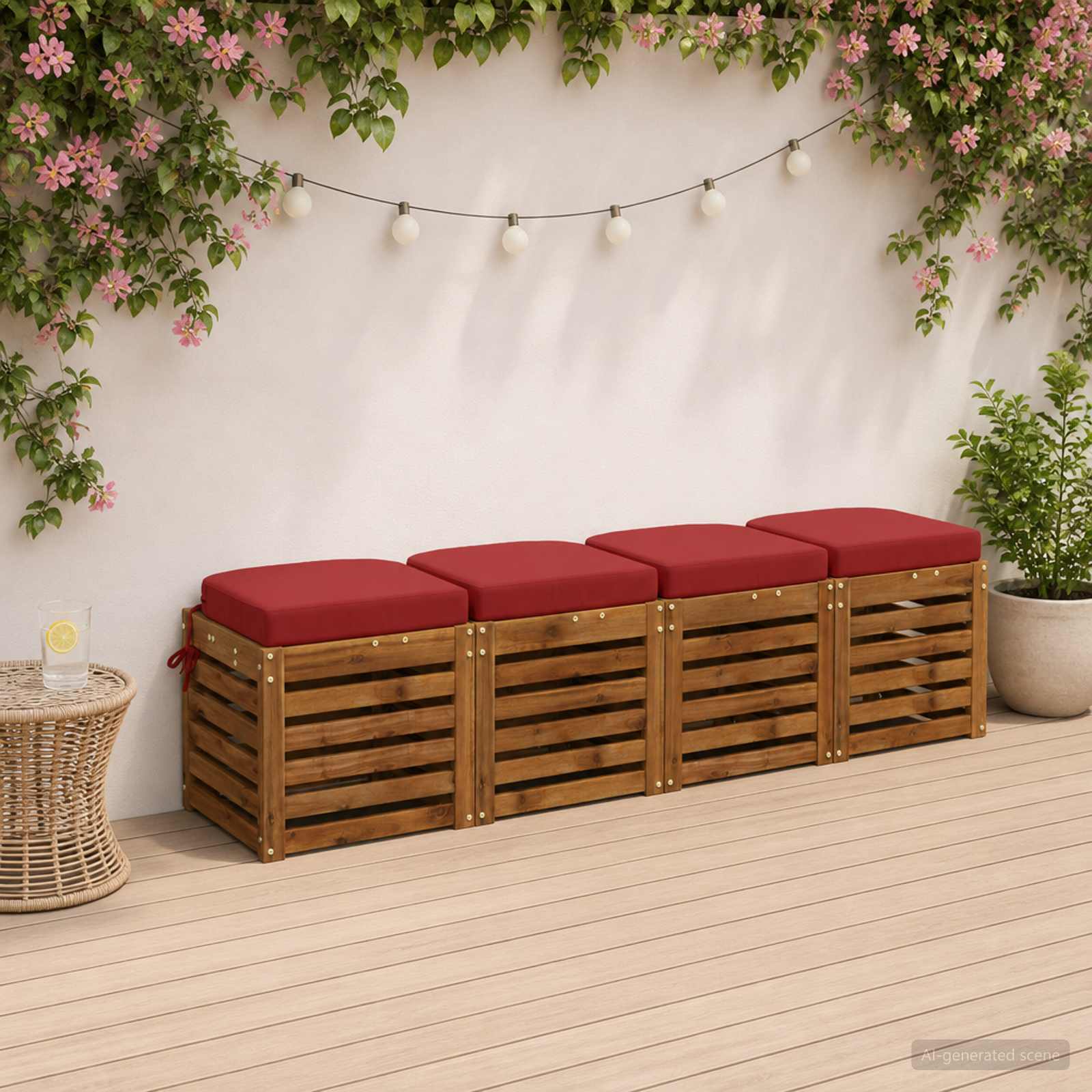 Σετ Μαξιλαριών 4 Τεμαχίων SOEST 4 pcs 100% Πολυεστέρας Κόκκινο