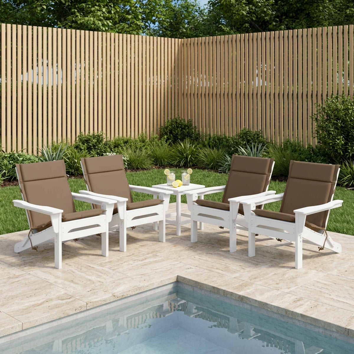 Σέτ Μαξιλαριών Υψηλής Πλάτης 4 Τεμαχίων GEMERT 4 pcs Taupe - Pakobazaar