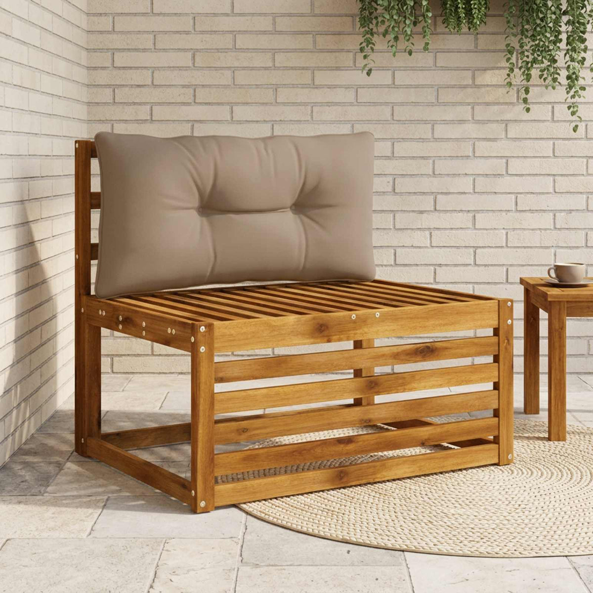 Μαξιλάρι πλάτης PUTTEN 100% Πολυεστέρας Taupe 80 x 40 x 10 cm