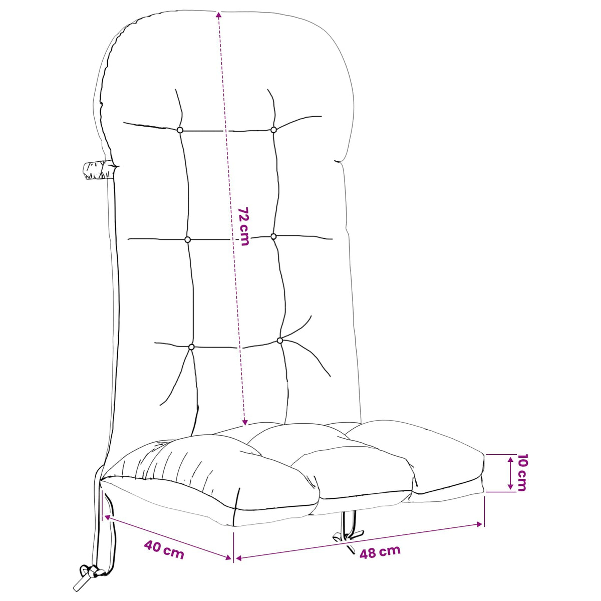 Μαξιλάρι Ξαπλώστρας Ήλιου PUTTEN 100% Πολυεστέρας Γαλάζιο - Pakobazaar