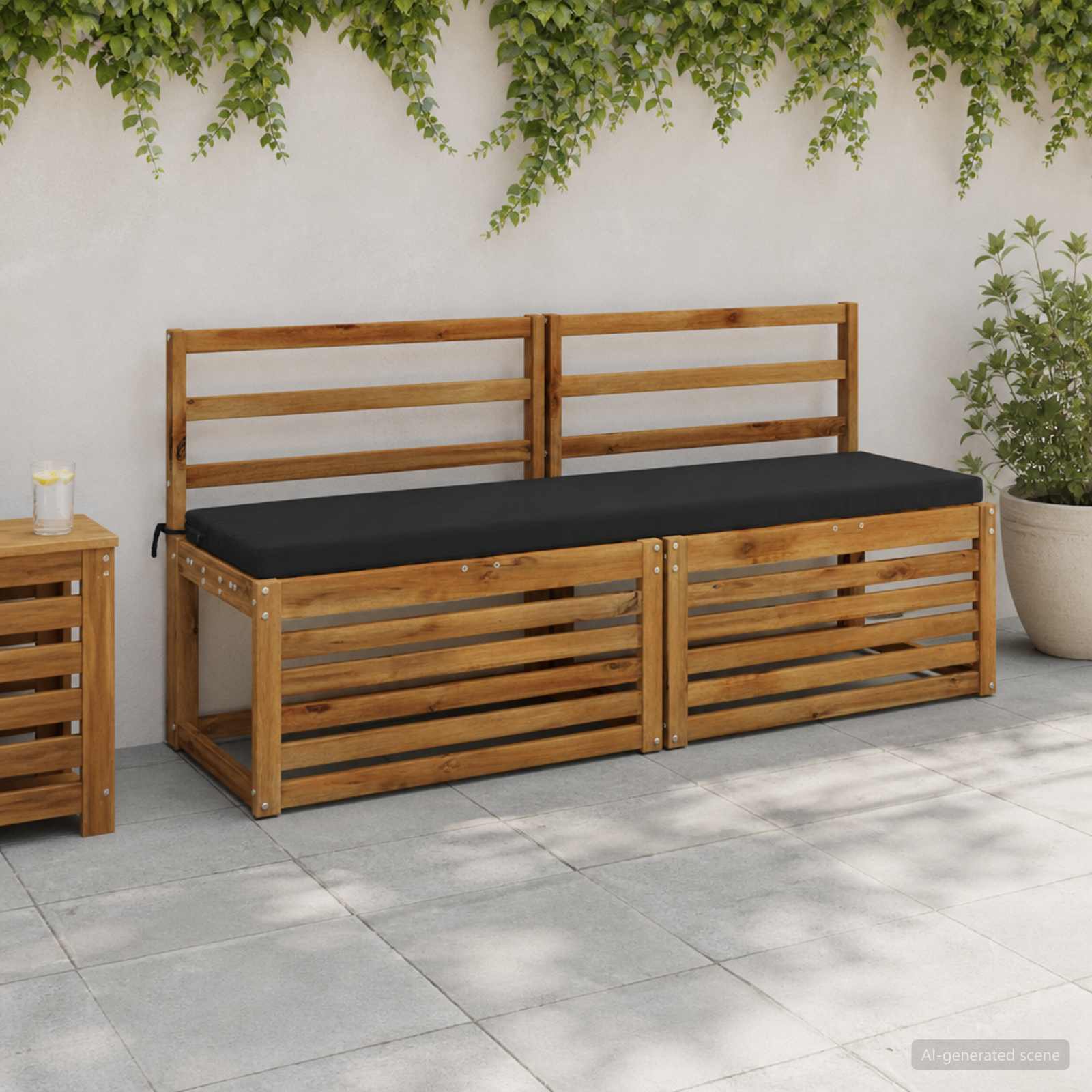 Μαξιλάρι πάγκου SOEST 100% Πολυεστέρας Μαύρο 160 x 40 x 5 εκ.