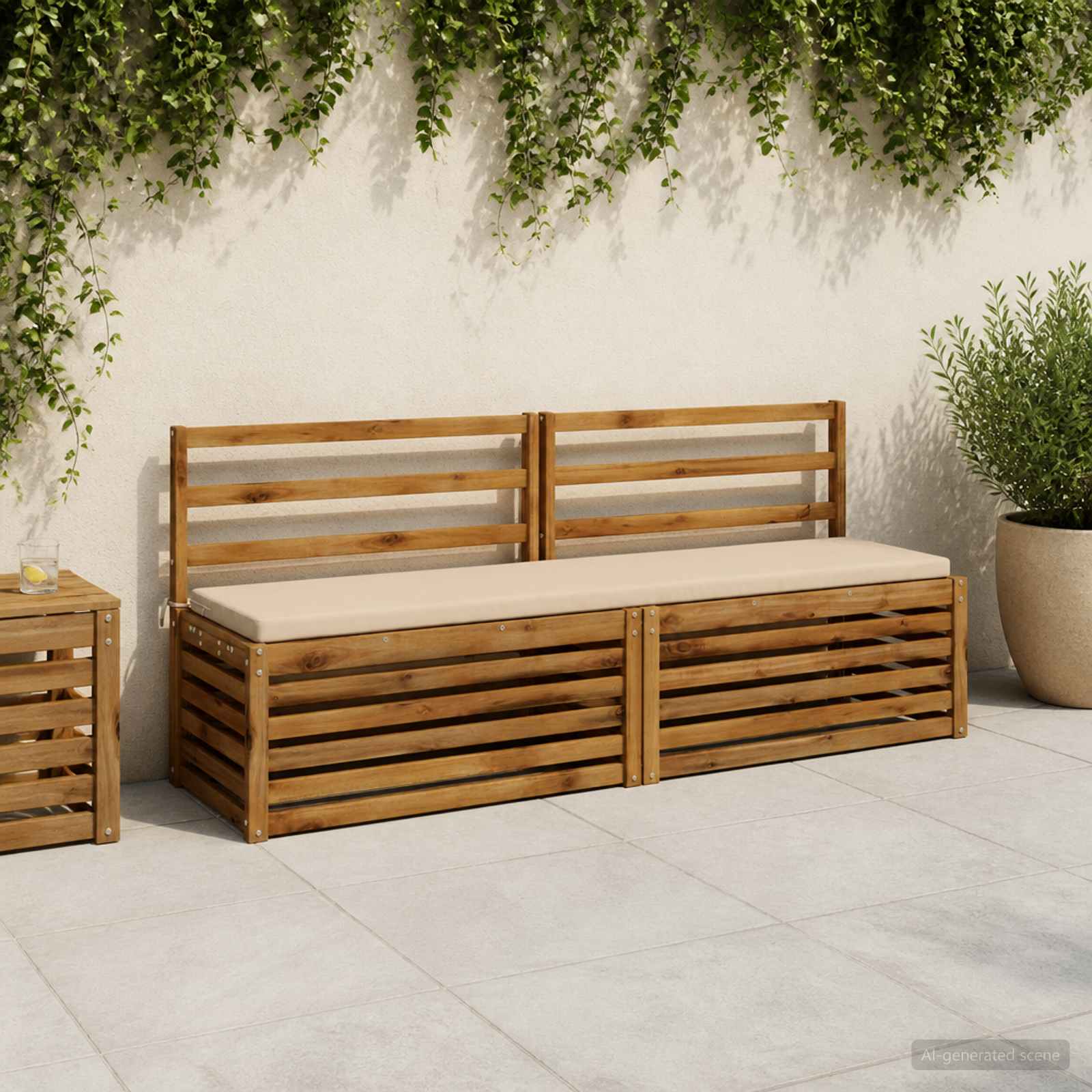 Μαξιλάρι πάγκου SOEST 100% Πολυεστέρας Κρεμ 200 x 40 x 5 εκ.