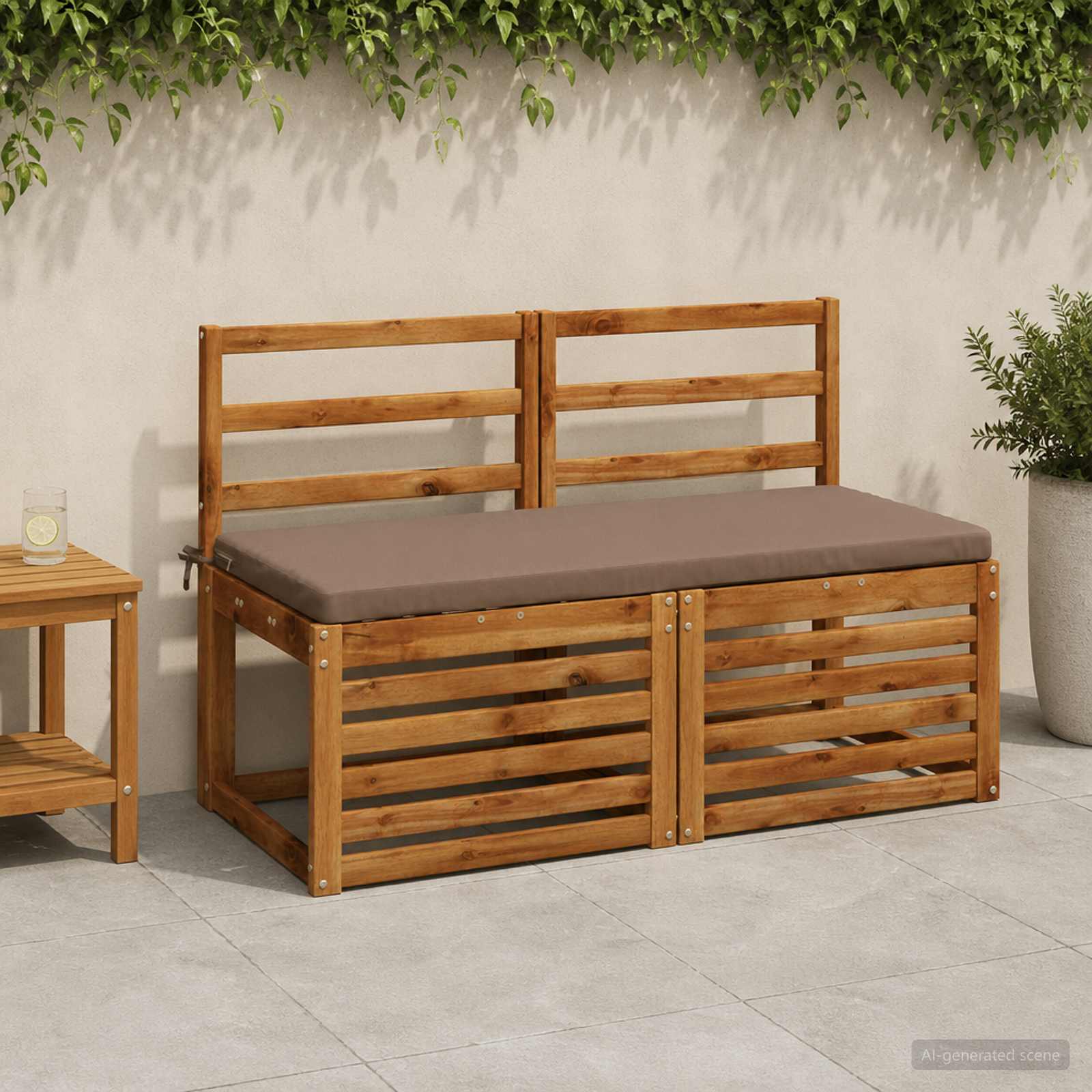 Μαξιλάρι πάγκου SOEST 100% Πολυεστέρας Taupe 110 x 50 x 5 εκ - Pakobazaar