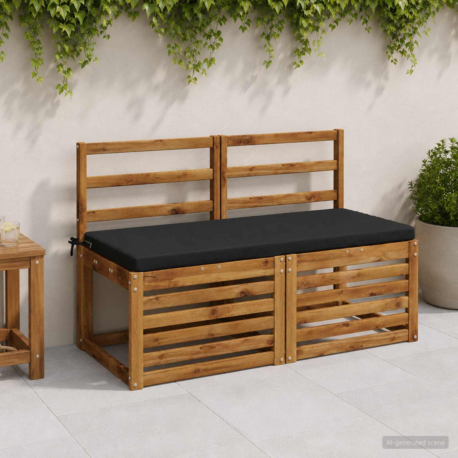 Μαξιλάρι πάγκου SOEST 100% Πολυεστέρας Μαύρο 110 x 50 x 5 εκ