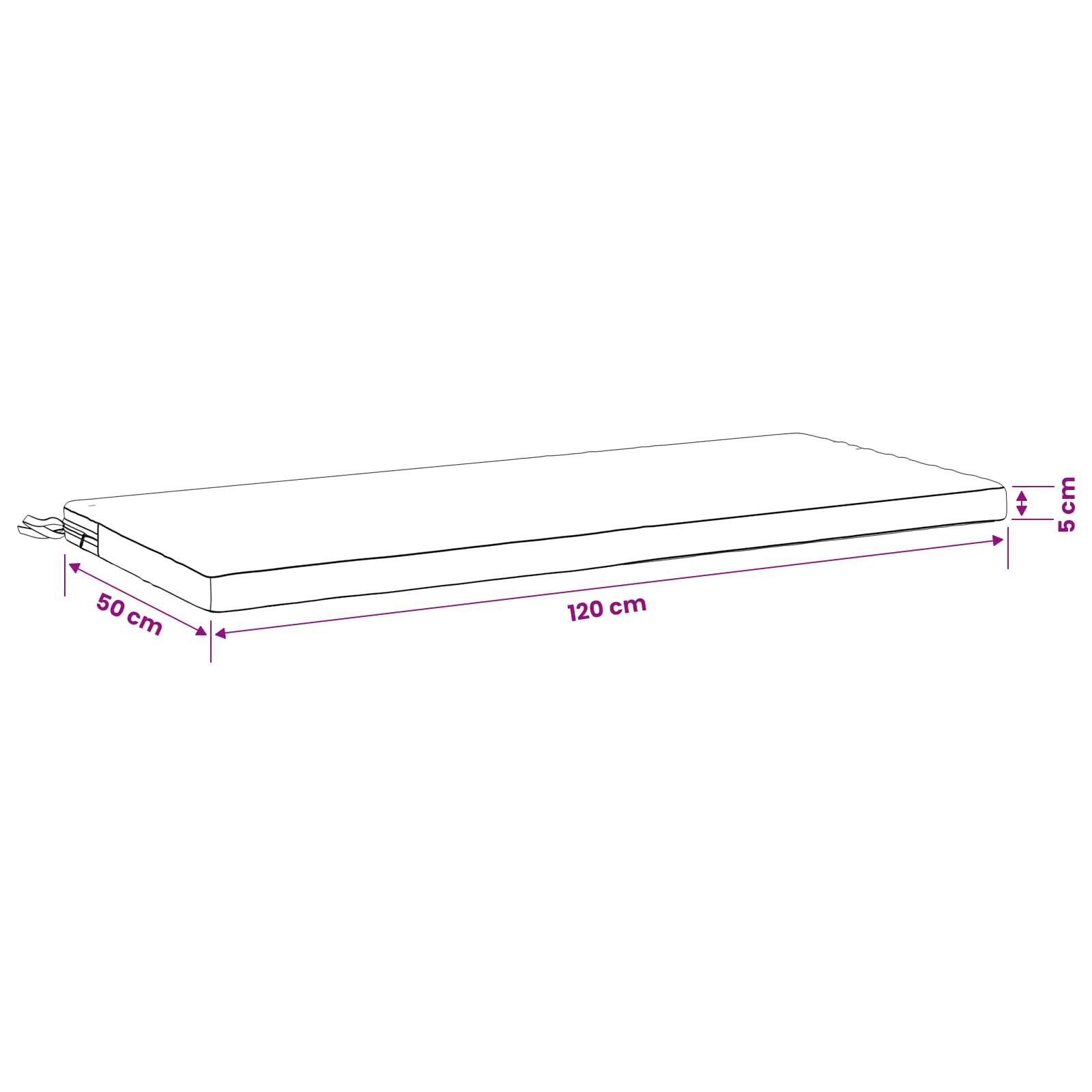 Μαξιλάρι πάγκου SOEST 100% Πολυεστέρας Γαλάζιο 120 x 50 x 5 εκ. - Pakobazaar