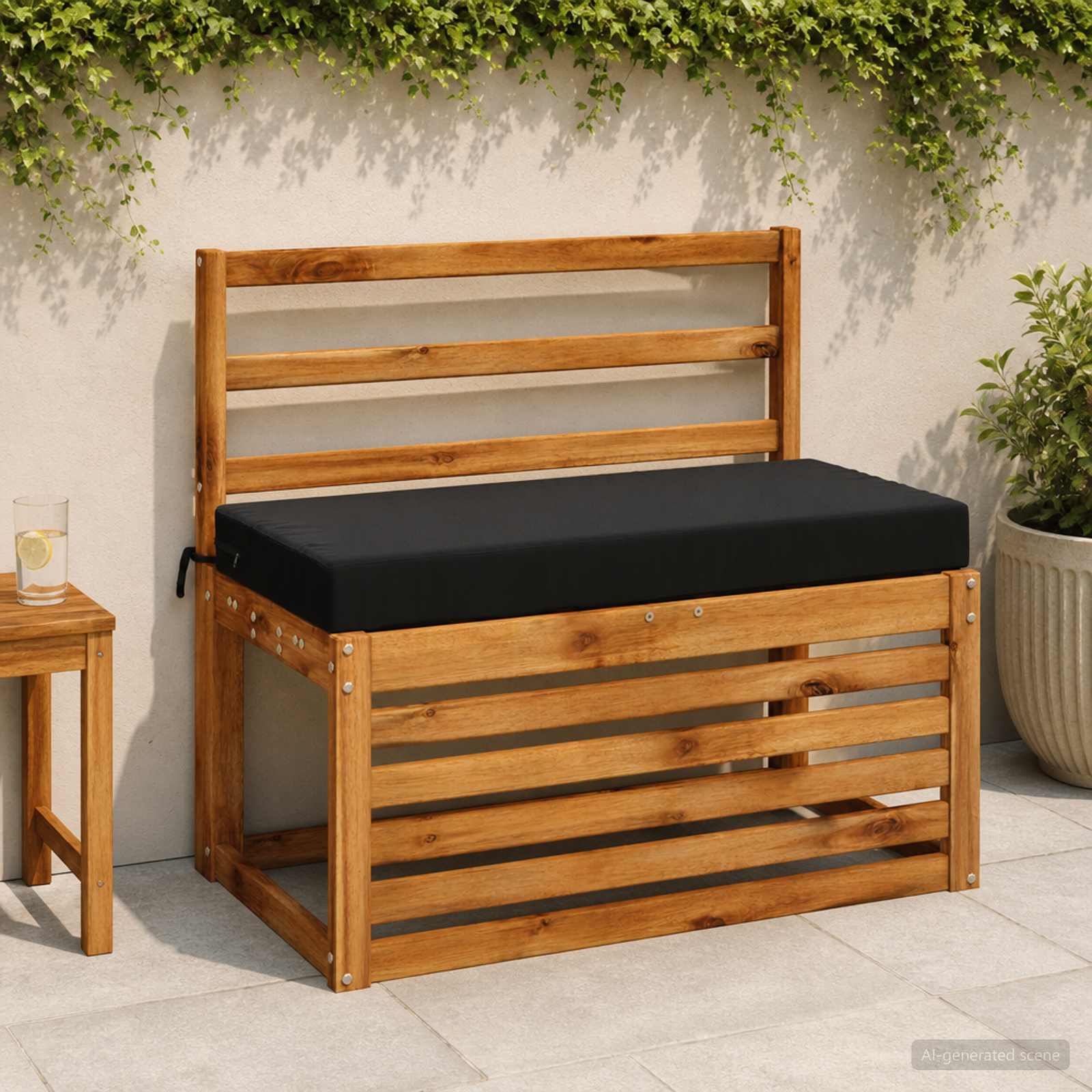 Μαξιλάρι πάγκου SOEST 100% Πολυεστέρας Μαύρο 80 x 40 x 8 cm