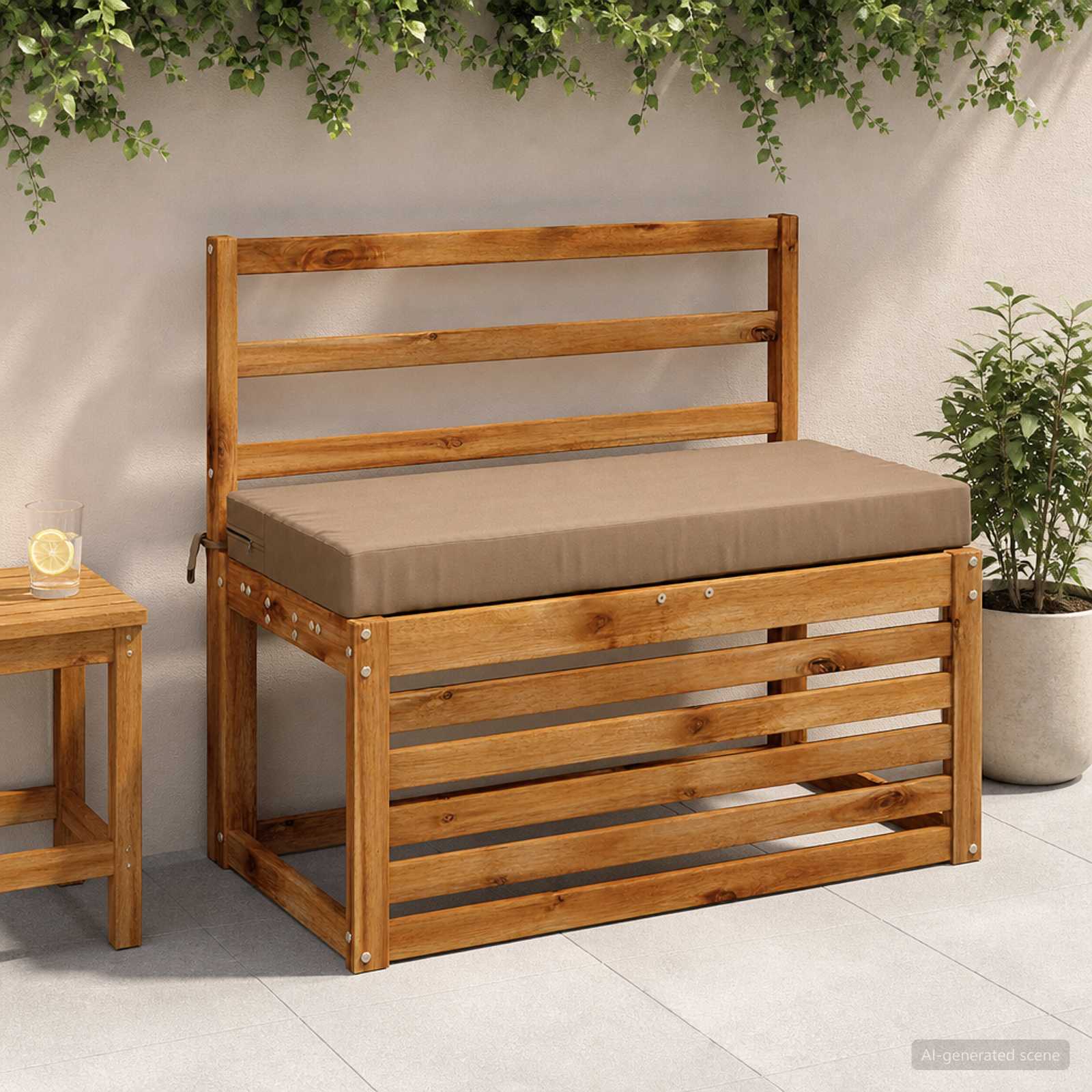 Μαξιλάρι πάγκου SOEST 100% Πολυεστέρας Taupe 80 x 40 x 8 cm - Pakobazaar