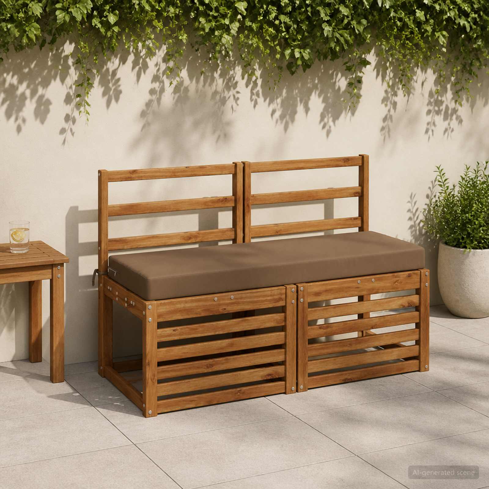 Μαξιλάρια Πάγκου 2 Τεμαχίων SOEST 2 τμχ. 100% Πολυεστέρας Taupe - Pakobazaar