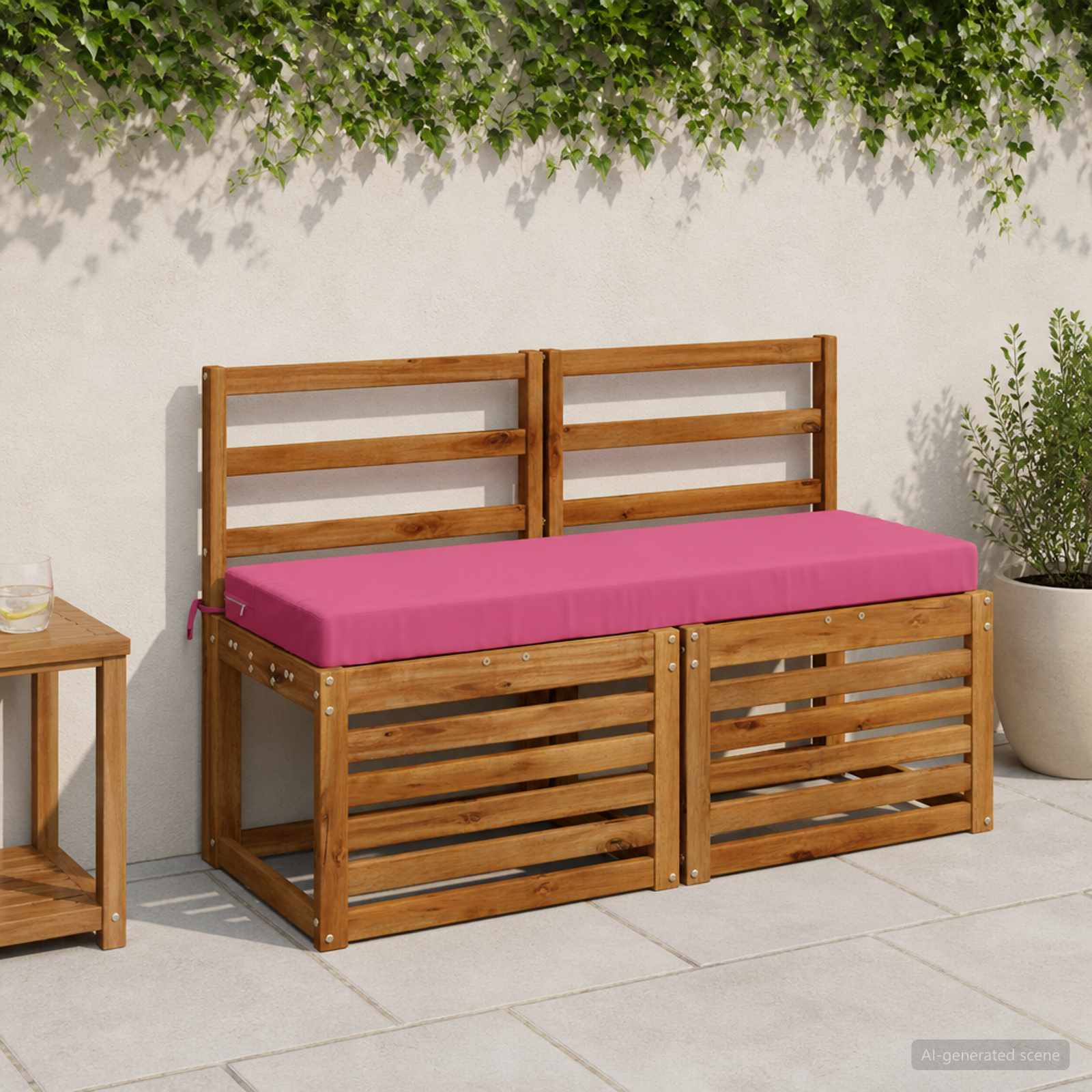 Μαξιλάρι πάγκου SOEST 100% Πολυεστέρας Ροζ 120 x 40 x 8 εκ