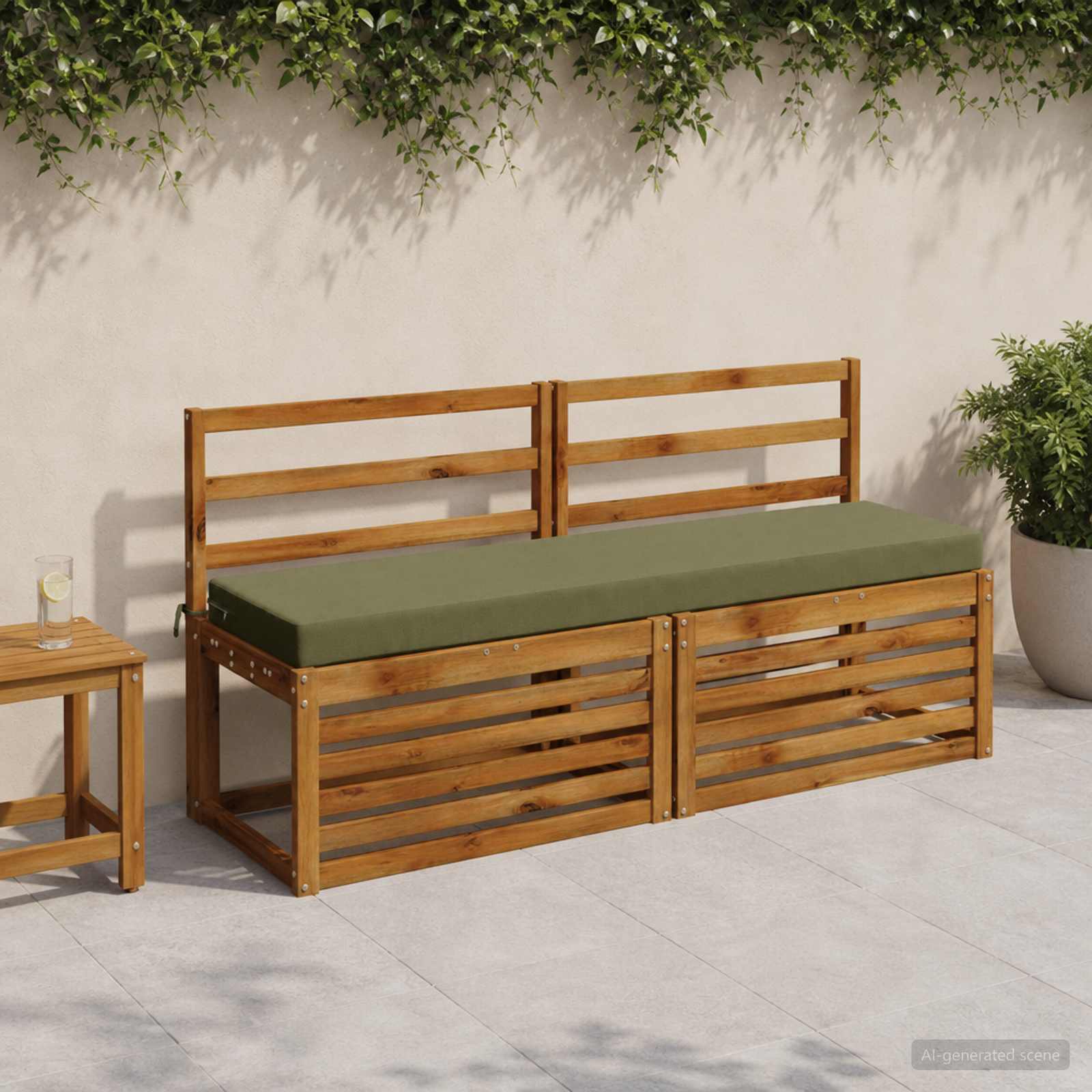 Μαξιλάρια Πάγκου 2 Τεμαχίων SOEST 2 τμχ. 100% Πολυεστέρας Λαδί