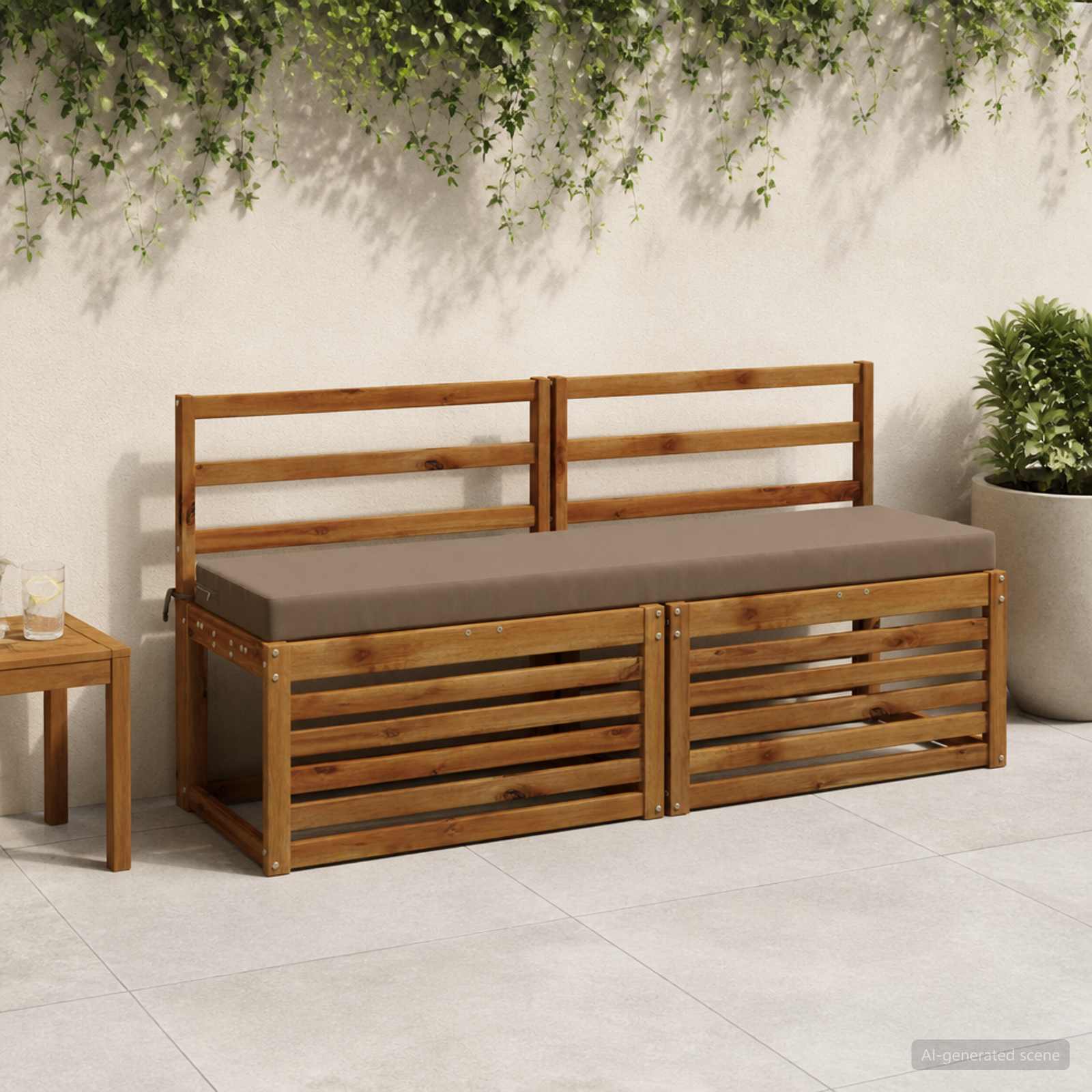 Μαξιλάρι πάγκου SOEST 100% Πολυεστέρας Taupe 160 x 40 x 8 εκ