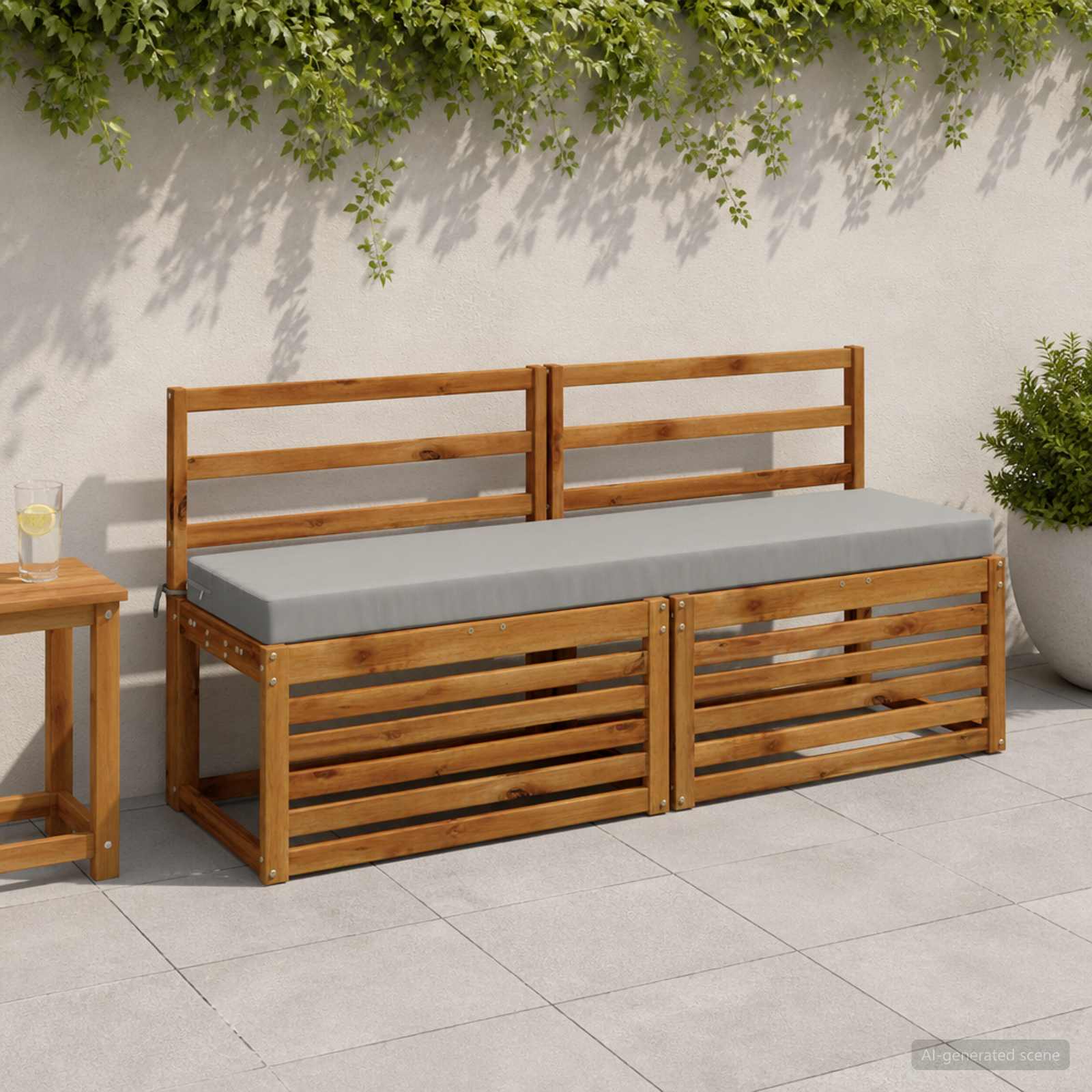 Μαξιλάρι πάγκου SOEST 100% Πολυεστέρας Γκρι 160 x 40 x 8 εκ