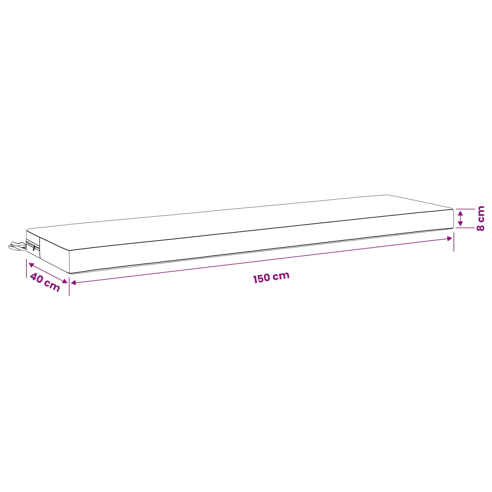 Μαξιλάρι πάγκου SOEST 100% Πολυεστέρας Ροζ 150 x 40 x 8 εκ. - Pakobazaar