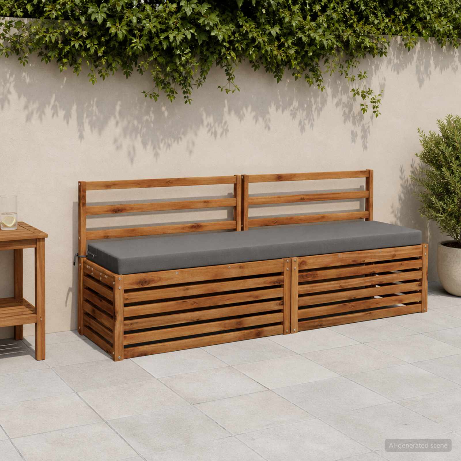 Μαξιλάρι πάγκου SOEST 100% Πολυεστέρας Γκρι 180 x 40 x 8 εκ. - Pakobazaar