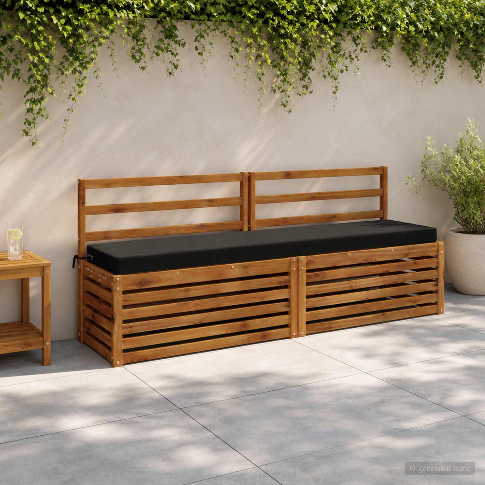Μαξιλάρι πάγκου SOEST 100% Πολυεστέρας Μαύρο 170 x 40 x 8 εκ - Pakobazaar