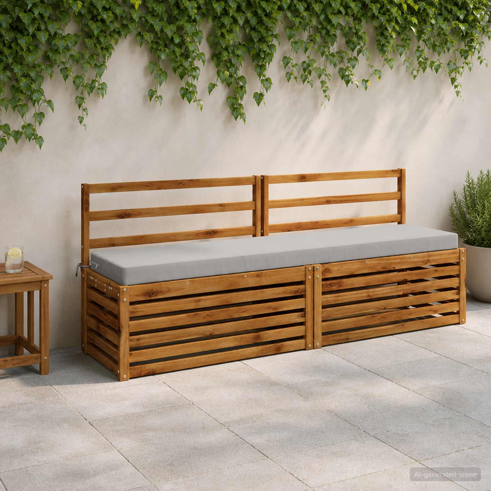 Μαξιλάρι πάγκου SOEST 100% Πολυεστέρας Γκρι 180 x 40 x 8 εκ.