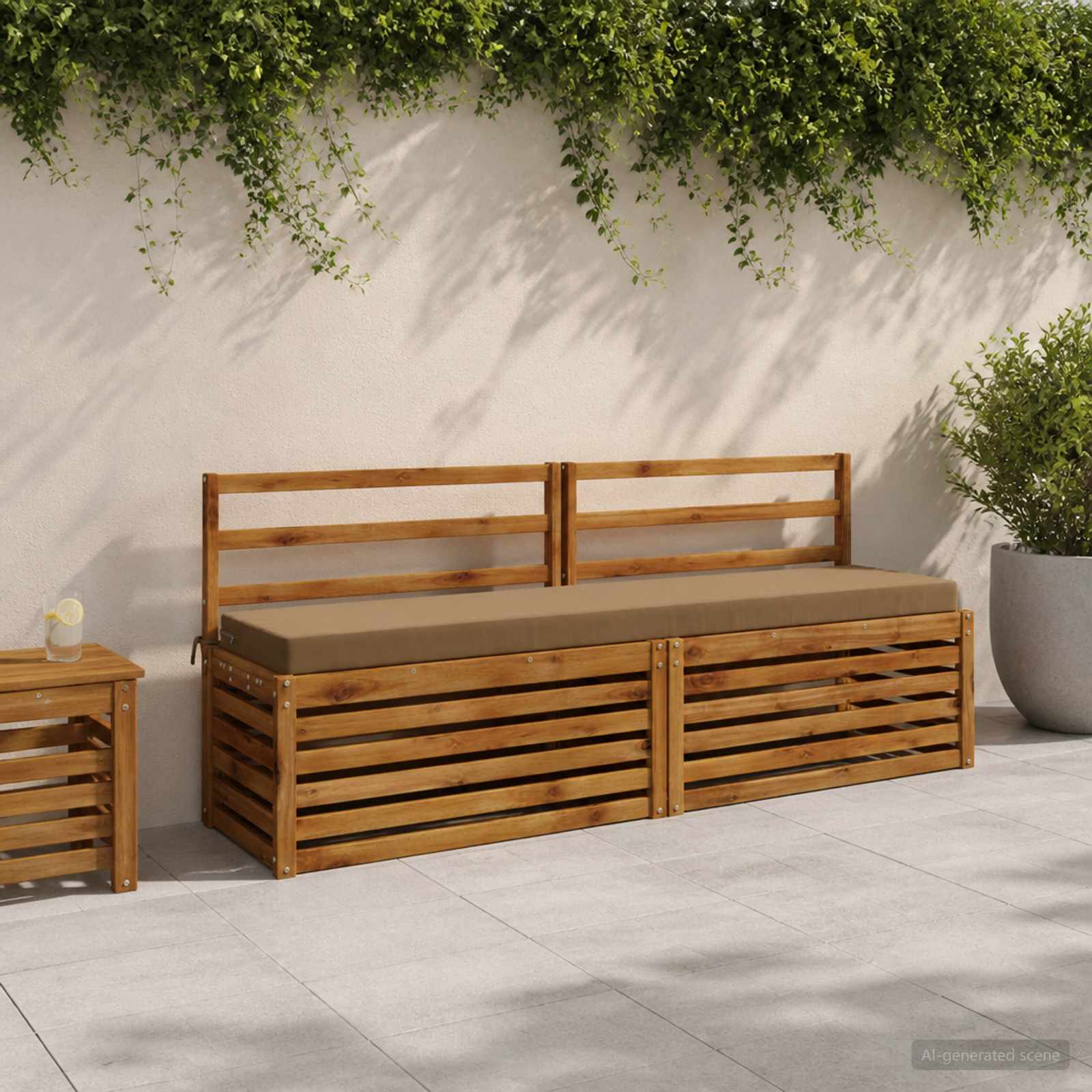 Μαξιλάρι πάγκου SOEST 100% Πολυεστέρας Taupe 170 x 40 x 8 εκ - Pakobazaar
