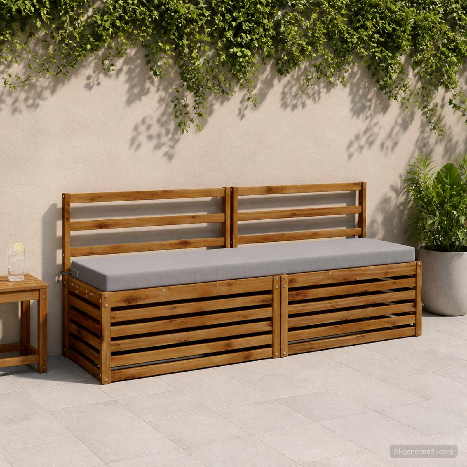 Μαξιλάρι πάγκου SOEST 100% Πολυεστέρας Γκρι 200 x 40 x 8 εκ. - Pakobazaar